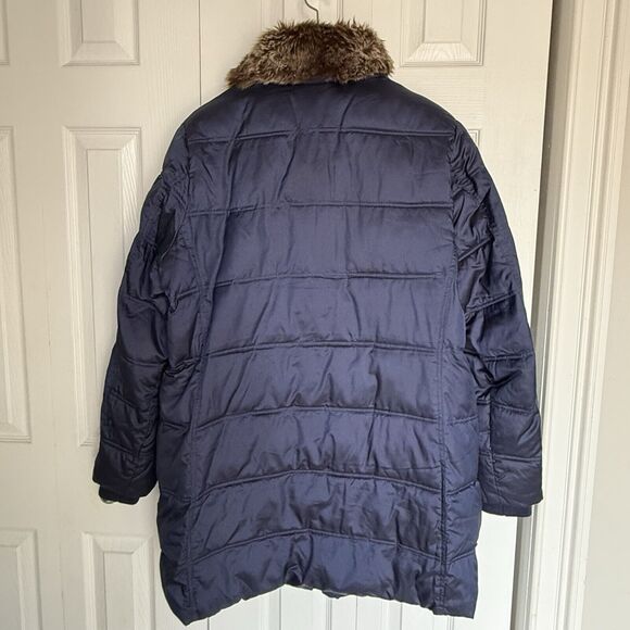 LANDS' END XL (18) Navy Blue Insulated Puffer Coat Parka - Picture 4 of 16